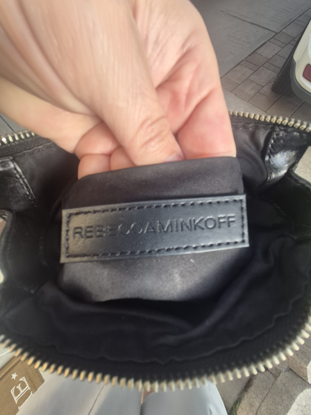 Rebecca Minkoff Black Leather Vanity Saddle Crossbody Bag - Picture 11 of 14